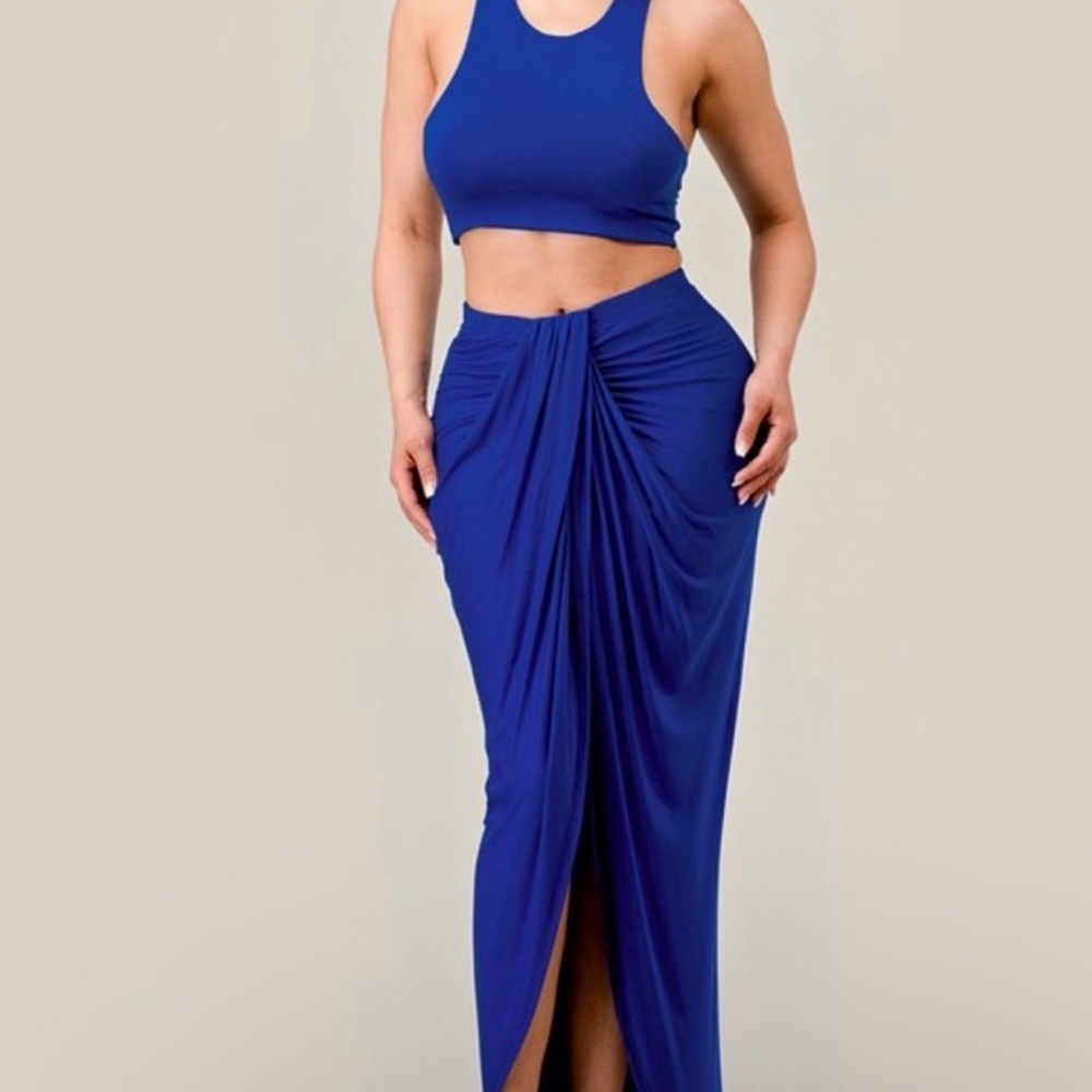 Brand New Royal Blue Skirt Set sz L/XL - Picture 8 of 9